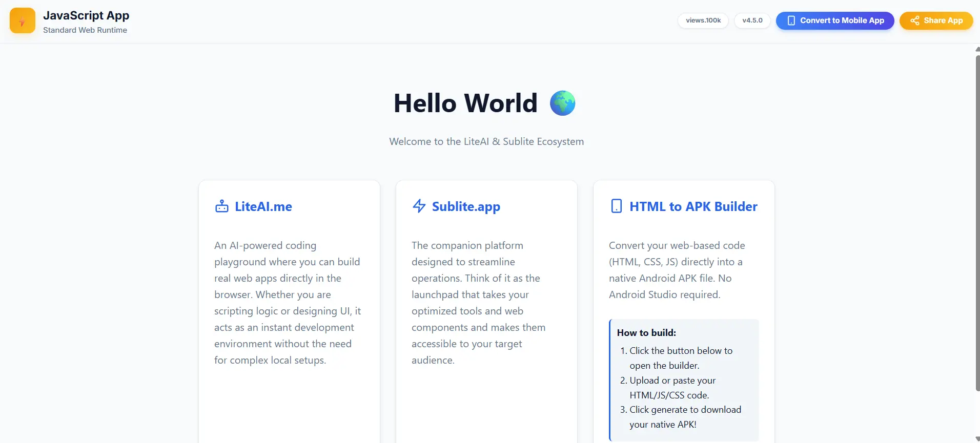 Compile Tested HTML Code to Android APK